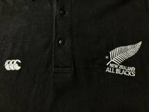 ★CANTERBURY カンタベリー NEWZEALAND ニュージーランド ALL BLACKS オールブラックス 半袖ポロシャツ M オールド ラグビー ラガーシャツ_画像6