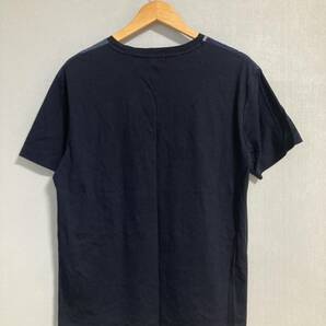 ★BLACK LABEL CRESTBRIDGE ブラックレーベル クレストブリッジ チェック柄 シアサッカー Tシャツ L ネイビー 三陽商会の画像2