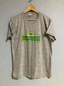 ★70s～80s ビンテージ SESAME STREET セサミストリート Tシャツ USA製 L ヘザーグレー ヘルスニット MADE IN USA シングルステッチ レア