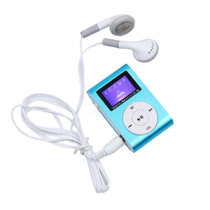 MP3 player aluminium LCD screen attaching clip microSD type MP3 player blue x1 pcs * including in a package OK