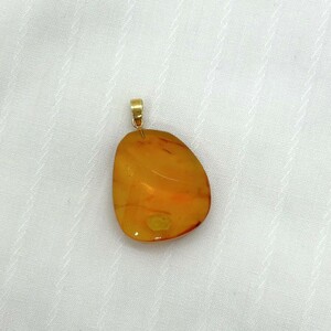 11850*1 jpy ~ K18 chopsticks can amber pendant top amber 18 gold accessory antique necklace tortoise shell tortoise shell? precious metal antique 