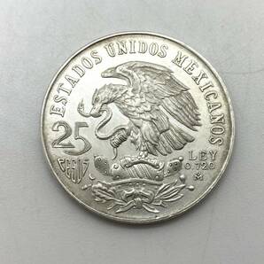 11423★メキシコオリンピック 記念硬貨 25ペソ銀貨 記念コイン 1968年 オリンピック 海外硬貨 アンティーク 重量約22.4g 直径約38ｍｍの画像1