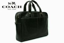 【極美品】コーチ COACH ビジネスバッグ ブリーフケース 2WAYショルダーバッグ アトランティックレザー ブラック メンズ A4 かばん_画像1