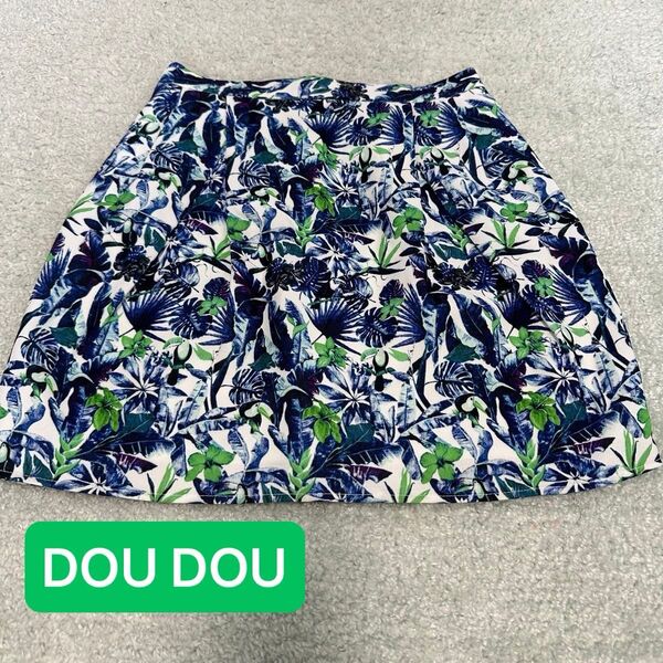 DouDou ドゥドゥ 台形スカート ボタニカル柄 スカート