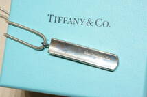 【B12-6U】 TIFFANY&Co. ティファニー 1837 ネックレス ナローバー プレート 925 刻印 中古_画像4