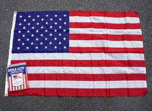 ◆ アメリカ雑貨 デッドストック ナイロン 星条旗 フラッグ タペストリー 大判 122×188㎝/ビンテージ アンティーク レトロ 古着 国旗