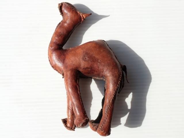 ◆ Produits européens faits à la main en cuir de chameau, objet 18.0cm/vintage antique rétro intérieur en cuir, poupée d'animal, antique, collection, marchandises diverses, autres