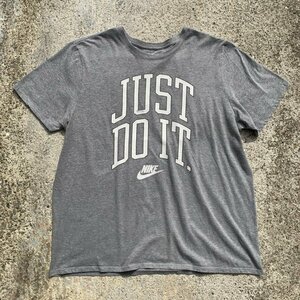 【XXL】SALE!! NIKE JUST DO IT プリントTシャツ ライトグレー■ビンテージ オールド アメリカ古着 ナイキ ビッグサイズ レディース