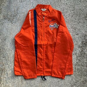 【S/M】Bonner Gulf ナイロン レーシングジャケット オレンジ■ビンテージ オールド レトロ アメリカ古着 70s ガルフ モーター系の画像7