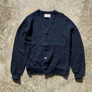 【S/M】USA製 Jantzen ウールニット カーディガン ネイビー 紺色■ビンテージ オールド レトロ アメリカ古着 70s セーター