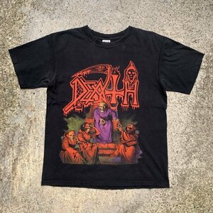 【S/M】DEATH デスメタル バンドTシャツ ブラック 黒■ビンテージ オールド アメリカ古着 ロック コットン スクリームブラッディゴア