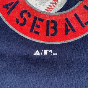 【XL】SALE!! 2000s adidas MLB プリントTシャツ ネイビー■オールド アメリカ古着 アディダス プロチーム インディアンス メジャーリーグの画像4