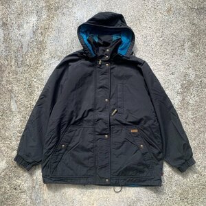 【L】Woolrich 中綿入り ナイロン ジャケット ブラック 黒■ビンテージ オールド アメリカ古着 ウールリッチ マウンテンパーカー