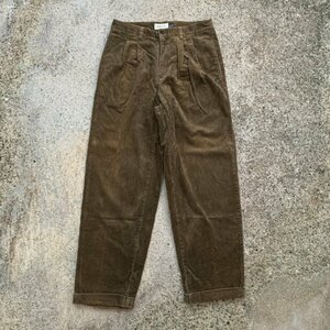 【W31】GAP 2タック 太畝コーデュロイパンツ ブラウン 茶系■ビンテージ オールドギャップ アメリカ古着 ワイドストレート