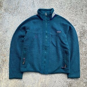 【XS】90s USA製 Patagonia パイル フリースジャケット グリーン 緑■ビンテージ オールド レトロ アメリカ古着 パタゴニア