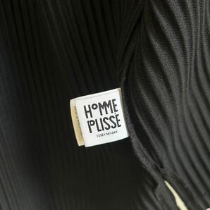 【美品・23年製】HOMME PLISSE ISSEY MIYAKE オムプリッセ イッセイミヤケ スタンドカラー シャツ トップス ブラック L プリーツ の画像5