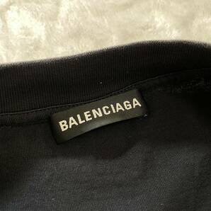 【人気モデル・美品】BALENCIAGA バレンシアガ 半袖 Tシャツ トップス カットソー シャツ 胸ロゴ ワンポイント ブラック メンズ Lサイズの画像4