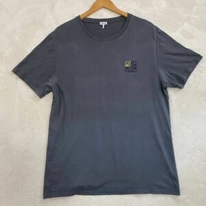 [ beautiful goods ] LOEWE Loewe T-shirt hole gram embroidery Logo tops cut and sewn woshu processing gray multicolor XL men's 