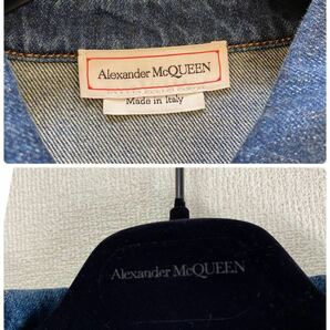 【新品・未使用】Alexander McQueen アレキサンダーマックイーン デニム ジャケット ハンカチーフヘム コクーン XL 22-23モデル 極美品の画像7