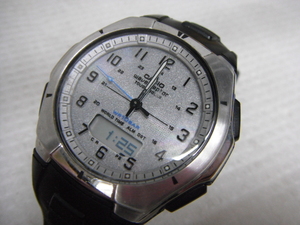 CASIO カシオ WAVECEPTOR ウェーブセプター 腕時計 WVA-620 電波ソーラー シルバー メンズ ジャンク品 定形外郵便全国一律220円 D2-A