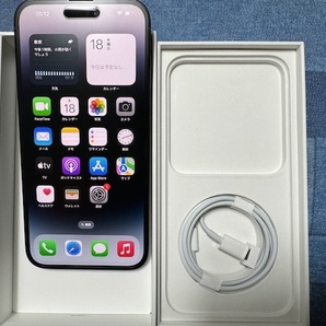 iPhone 14 Pro Max 256GB バッテリー100% スペースブラック SIMフリー Apple Care 2024年10月15日まで USB-C - Lightningケーブル付の画像2