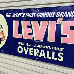 リーバイス バナー アンティーク ジーンズ デニム 古着 ハーレー ホットロッド エドウィン Levi's 非売品 レザー シルバー ガレージ 広告の画像2