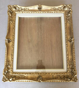 [ used ] antique style picture frame F8 8 number empty amount oil painting oil painting Gold glass (22)