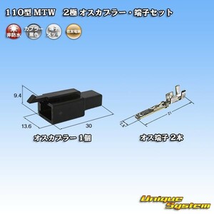 住友電装 110型 MTW 2極 オスカプラー・端子セット 黒色