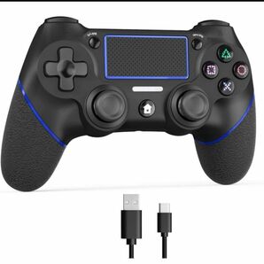 PS4コントローラー ワイヤレス Bluetooth ジャイロセンサー 連射機能 ワイヤレスコントローラー ブラック 互換 