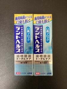 2個 ライオン デントヘルス 口臭ブロック 85g 歯槽膿漏トータルケア 歯磨き粉