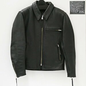 ○A) KADOYA カドヤ [K'SLEATER KSPRODUCT] 襟付き レザーシングルライダースジャケット ブラック Mサイズ バイク用品 レザージャケット