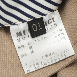 洗練デザイン『Men's Bigi』春夏テーラードジャケット 01(S相当) ベージュ 裏地なし アンコン仕立て 日本製 メンズビギ 管理420の画像6