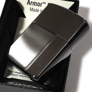 訳あり ZIPPO ライター アーマー サテン＆ミラー 彫刻 両面加工 スタンダード ジッポ ブラック かっこいい 重厚 シンプル おしゃれ