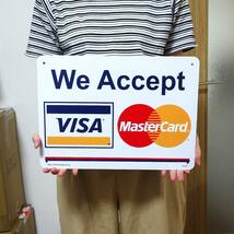 看板 店舗用 サインボード おしゃれ クレジットカード VISA Mastercard お店 壁飾り プレート アメリカン 雑貨 インテリア ディスプレイ_画像4