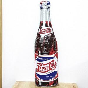 ブリキ看板 ペプシ おしゃれ PEPSI BOTTLE 瓶 ボトル アンティーク ガレージ プレート 可愛い 壁飾り 正規ライセンス品 アメリカン