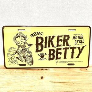 看板 かわいい ベティ・ブープ コマーシャルプレート アンティーク BIKER Betty Boop ガレージ 可愛い 壁飾り