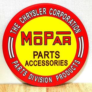 ブリキ看板 ラウンドメタルサイン MOPAR PARTS モパー ロゴ ガレージ 壁飾り 正規ライセンス品 アメリカン 雑貨 おしゃれ