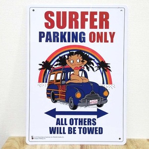 サインボード 看板 可愛い Betty Plastic Sign Board PARKING ベティ・ブープ プレート Betty Boop ガレージ 壁飾り パーキング アメリカン