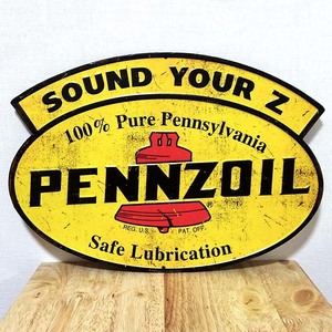 ブリキ看板 可愛い US embossed SIGN PENNZOIL SOUND YOUR Z エンボスメタルサイン ペンゾイル 正規ライセンス品 ガレージ