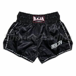 新品 RAJA ムエイタイ キックボクシング パンツ XXLサイズ ユニセックス ブラック ショーツ ボクシング MMA 格闘技 スポーツ RTB29-2