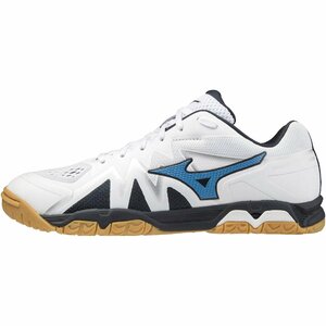 27,5 см Mizuno Обувь Для Настольного Тенниса Волна Медаль RISE 81GA211027 Белый×Синий×Темно-синий