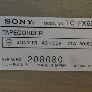 ジャンク品 SONY ソニー カセットデッキ TC-FX600の画像5