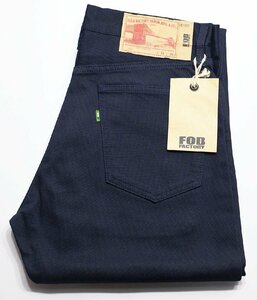 FOB FACTORY (エフオービーファクトリー) 5 POCKET PIQUE PANTS / 5ポケット ピケパンツ #F1134 未使用品 ネイビー w32 / ワークパンツ