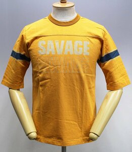 Deluxeware (デラックスウエア) URES-05...SAVAGE99 / 6分袖フットボールTシャツ 未使用品 イエロー size M