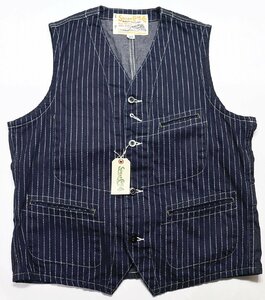 SugarCane (シュガーケーン) Wabash Stripe Work Vest / ウォバッシュストライプ ワークベスト sc12654 未使用品 ネイビー size 42(XL)