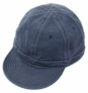 Pherrow's (フェローズ) Cotton Work Cap / コットンワークキャップ ヘリンボーン PWCC1 美品 ネイビー / メカニックキャップ