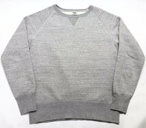 BARNS OUTFITTERS (バーンズ アウトフィッターズ) TSURIAMI CREW NECK SWEAT / 吊編み クルーネックスウェット ラグラン 美品 グレー M_画像1