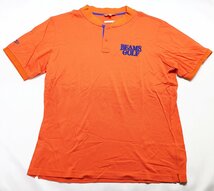 BEAMS GOLF - ORANGE LABEL (ビームスゴルフ オレンジレーベル) HENLEY NECK SHIRT / ヘンリーネックシャツ 18S-OM021 美品 オレンジ XL_画像1