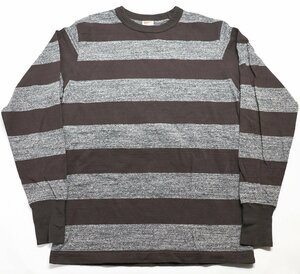 Freewheelers (フリーホイーラーズ) HORIZONTAL STRIPED L/S TEE / ボーダー 長袖Tシャツ 美品 MIX GRAY × JET BLACK size M / ロンT