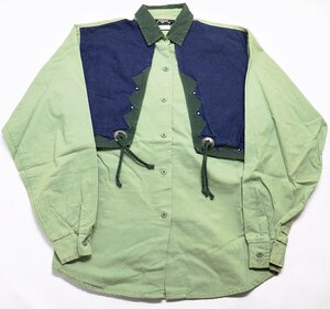 Roper (ローパー) Made in USA - Western Shirt / レディース ウエスタンシャツ グリーン × ネイビー size S / カウボーイシャツ